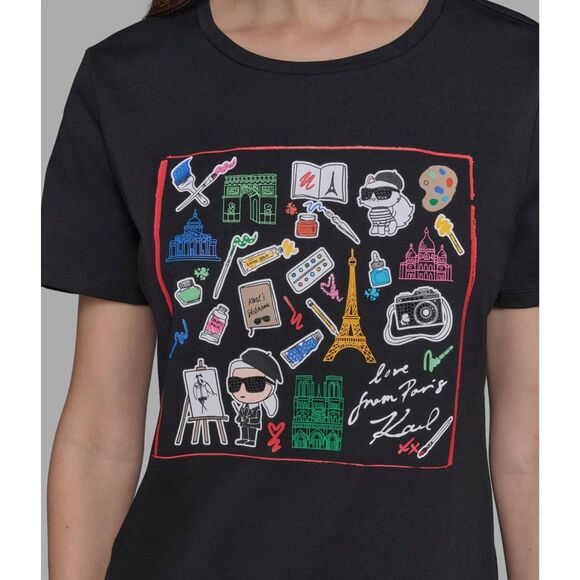 NEW Karl Lagerfeld Paris Artist Whimsy Logo Tee, Graphic T-Shirt, 2X, $59 - Picture 6 of 11